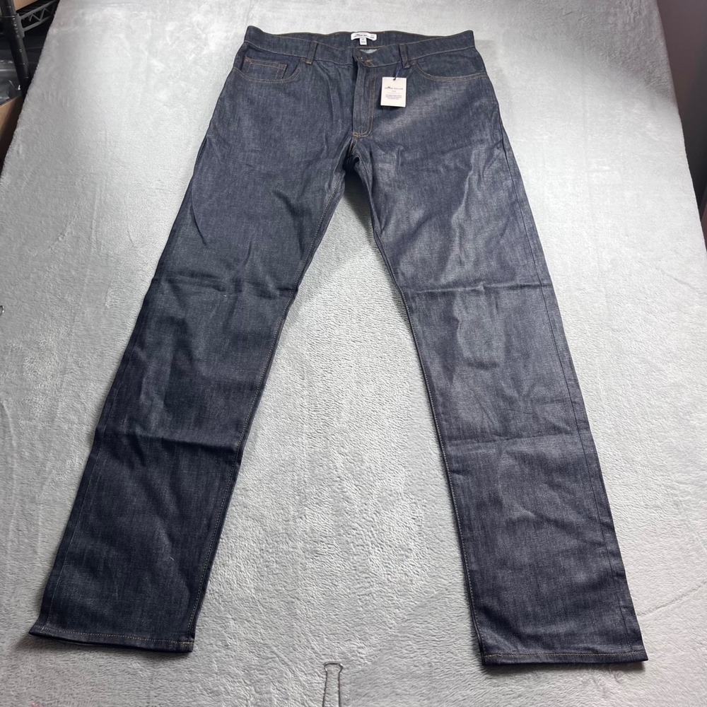 Peter Millar Crown Crafted Selvedge Raw Indigo Jeans MS20B99 Mens 36 NWT